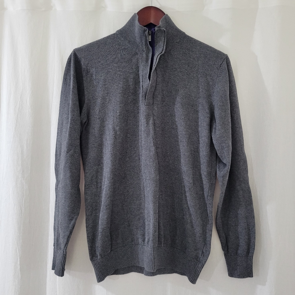 WXY Half-Zip Sweater in Grey & Purple Women's Size M